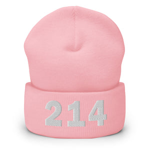 214 Area Code Cuffed Beanie