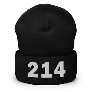 214 Area Code Cuffed Beanie