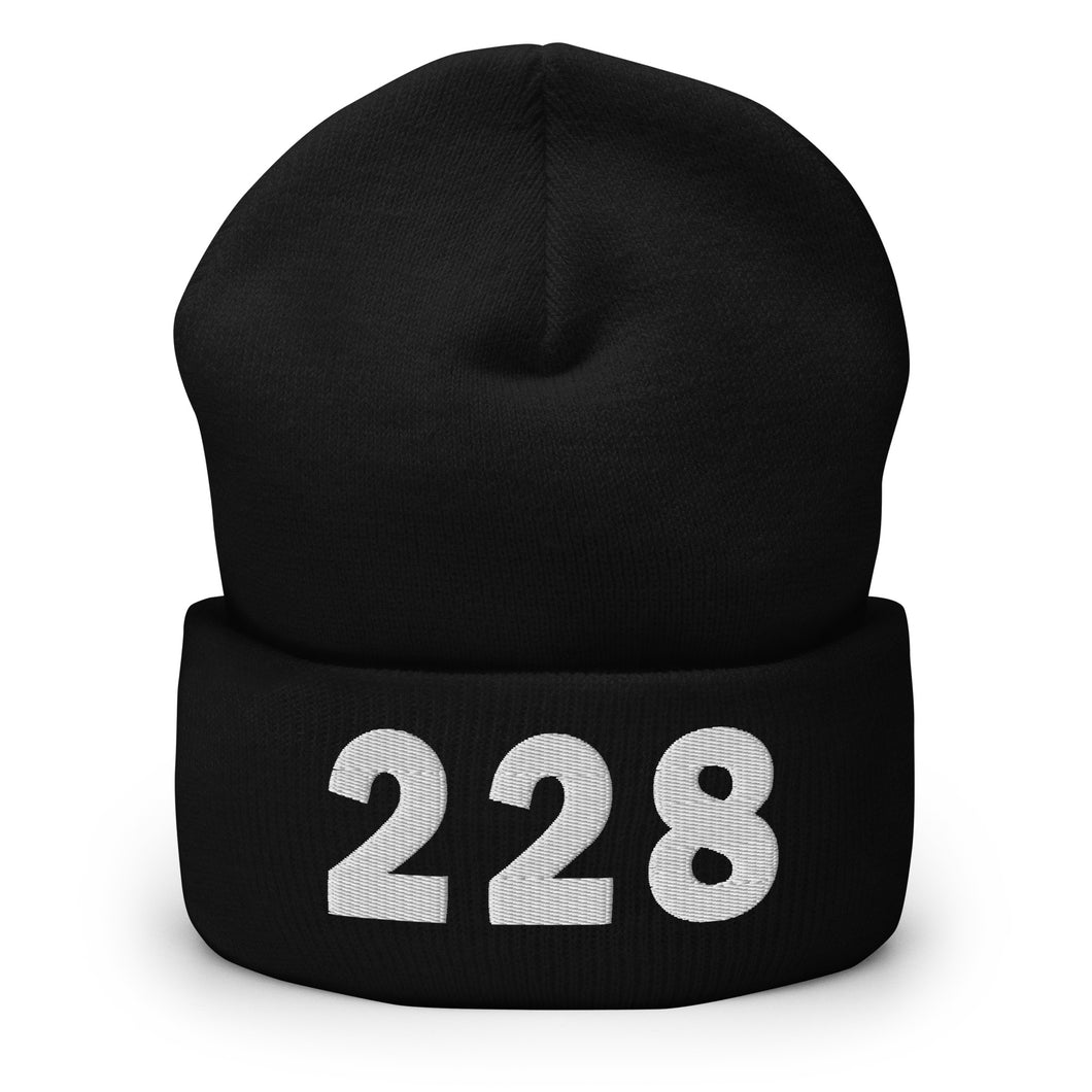 228 Area Code Cuffed Beanie