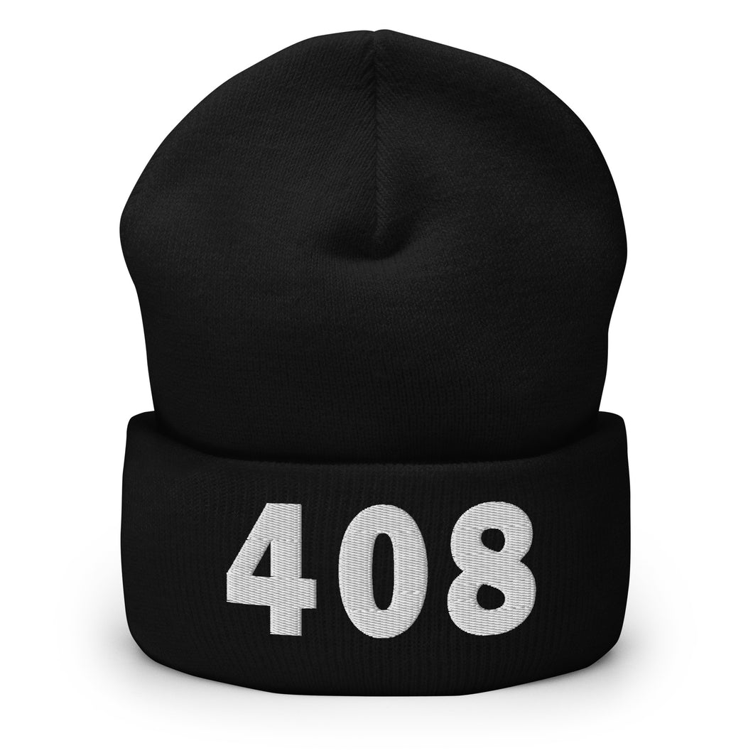 408 Area Code Cuffed Beanie