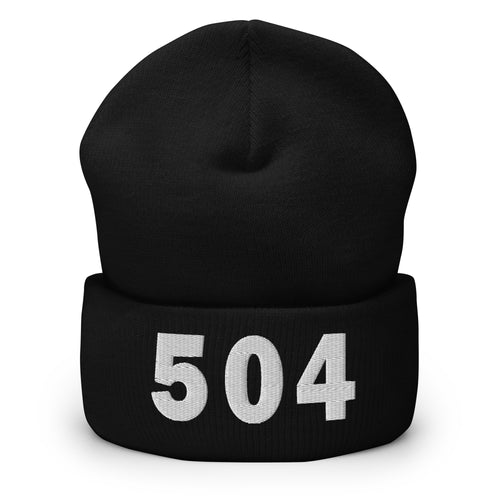 504 Area Code Cuffed Beanie