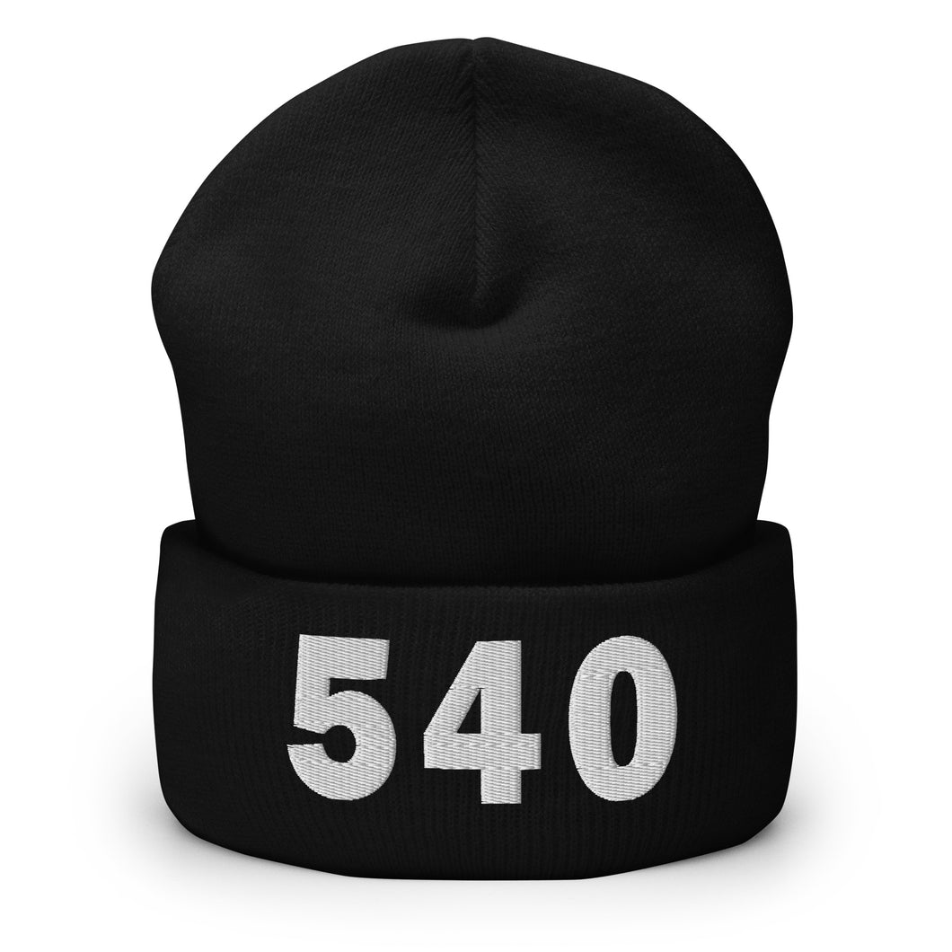 540 Area Code Cuffed Beanie