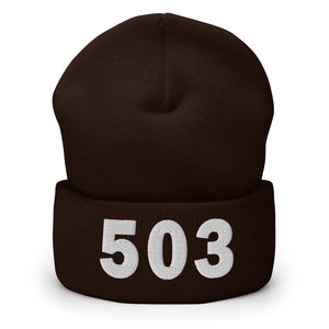 503 Area Code Cuffed Beanie