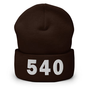 540 Area Code Cuffed Beanie