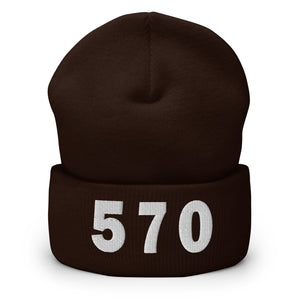 570 Area Code Cuffed Beanie