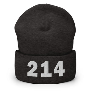 214 Area Code Cuffed Beanie