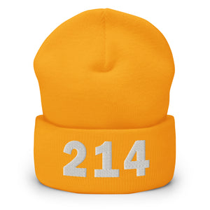 214 Area Code Cuffed Beanie