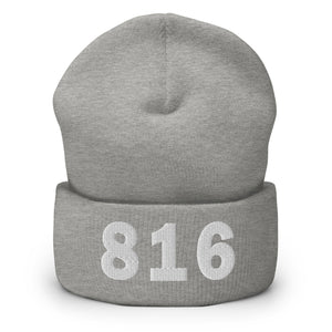 816 Area Code Cuffed Beanie