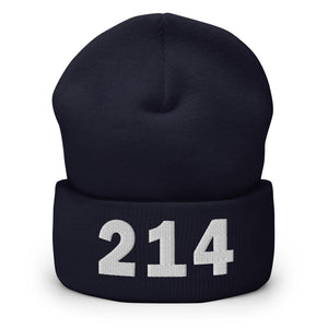 214 Area Code Cuffed Beanie