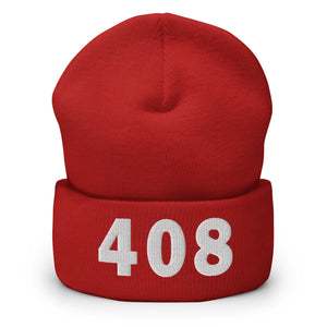 408 Area Code Cuffed Beanie