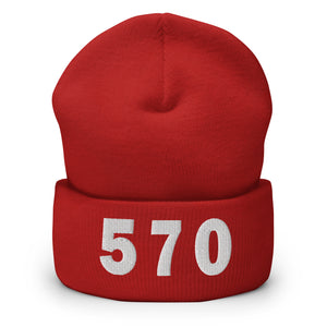 570 Area Code Cuffed Beanie