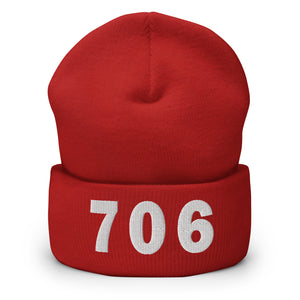 706 Area Code Cuffed Beanie