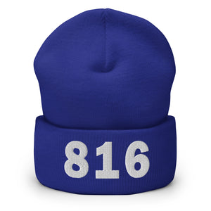 816 Area Code Cuffed Beanie