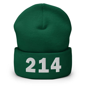 214 Area Code Cuffed Beanie