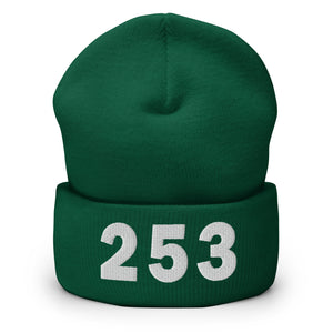 253 Area Code Cuffed Beanie