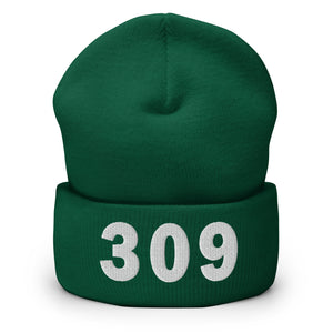 309 Area Code Cuffed Beanie