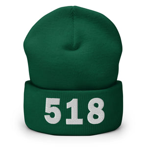 518 Area Code Cuffed Beanie