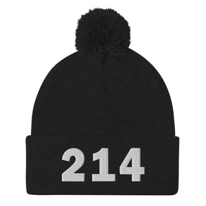 214 Area Code Pom-Pom Beanie