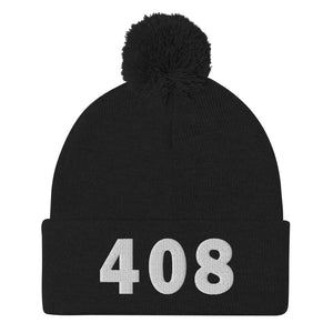 408 Area Code Pom-Pom Beanie