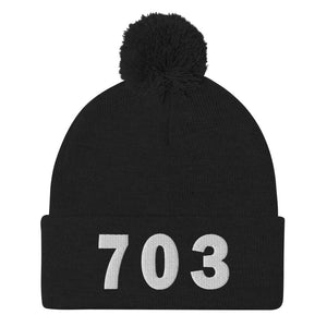 703 Area Code Pom-Pom Beanie