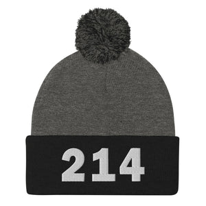 214 Area Code Pom-Pom Beanie