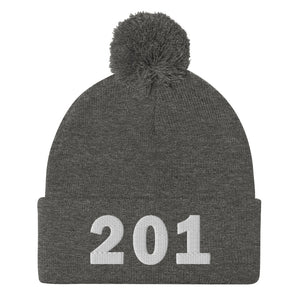 201 Area Code Pom-Pom Beanie