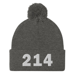 214 Area Code Pom-Pom Beanie