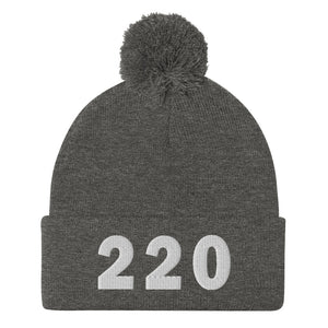 220 Area Code Pom-Pom Beanie