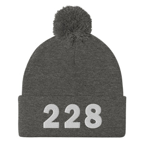 228 Area Code Pom-Pom Beanie