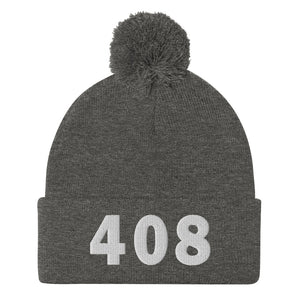 408 Area Code Pom-Pom Beanie