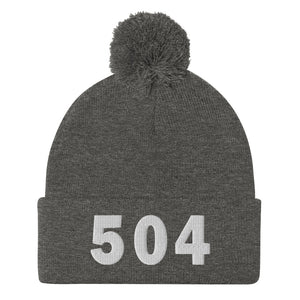 504 Area Code Pom-Pom Beanie