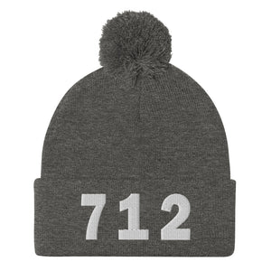 712 Area Code Pom-Pom Beanie