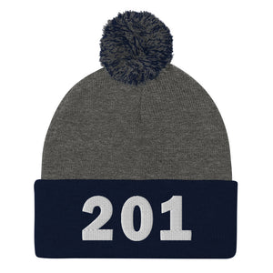 201 Area Code Pom-Pom Beanie