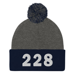 228 Area Code Pom-Pom Beanie