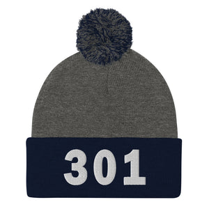 301 Area Code Pom-Pom Beanie