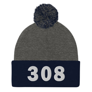 308 Area Code Pom-Pom Beanie