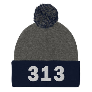 313 Area Code Pom-Pom Beanie