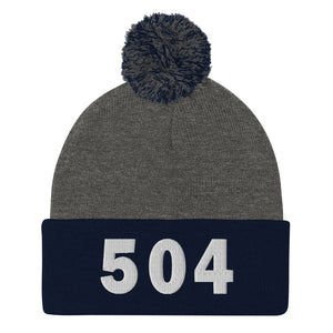 504 Area Code Pom-Pom Beanie