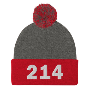 214 Area Code Pom-Pom Beanie