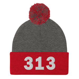 313 Area Code Pom-Pom Beanie