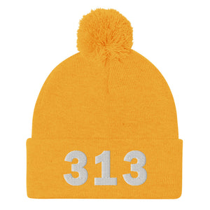 313 Area Code Pom-Pom Beanie