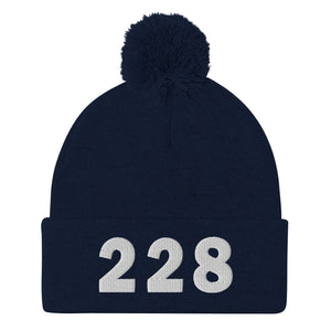 228 Area Code Pom-Pom Beanie