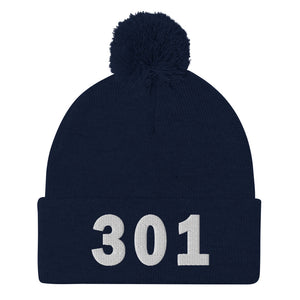 301 Area Code Pom-Pom Beanie