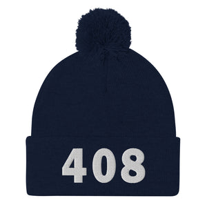 408 Area Code Pom-Pom Beanie