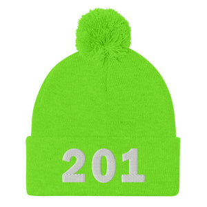 201 Area Code Pom-Pom Beanie