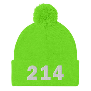 214 Area Code Pom-Pom Beanie