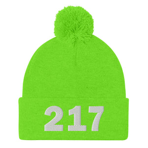 217 Area Code Pom-Pom Beanie