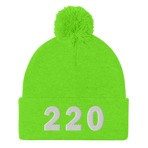 220 Area Code Pom-Pom Beanie