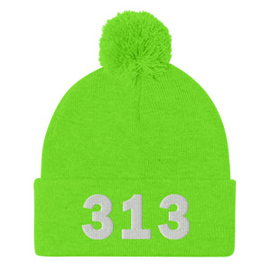 313 Area Code Pom-Pom Beanie