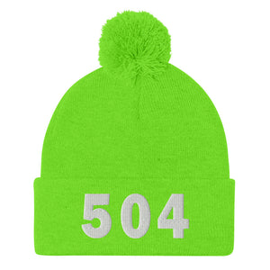 504 Area Code Pom-Pom Beanie